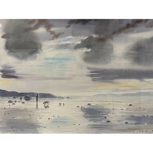 1981 - Lucy Willis (b.1954) – 'Low Tide under a Heavy Sky' (1989),  watercolour, signed and titled below, w... 