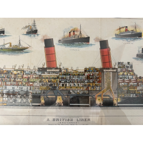 1997 - Five colour prints of Liners, to include: The Blue Funnel Line, Cunard Line -Europe to America, Amer... 