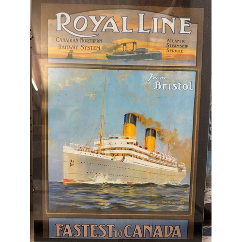 1997 - Five colour prints of Liners, to include: The Blue Funnel Line, Cunard Line -Europe to America, Amer... 