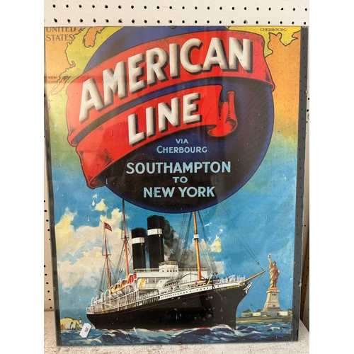 1997 - Five colour prints of Liners, to include: The Blue Funnel Line, Cunard Line -Europe to America, Amer... 