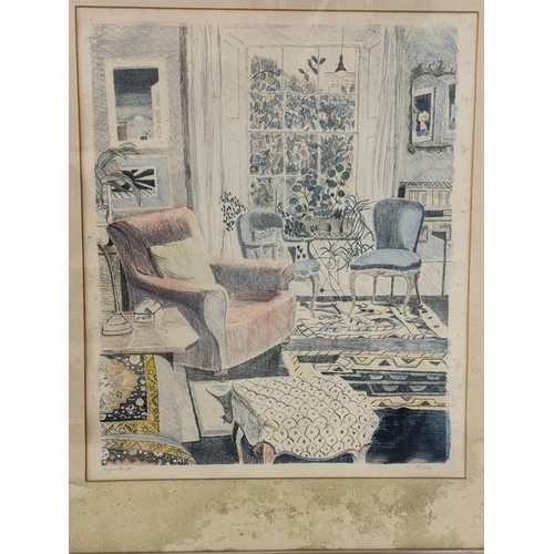 1999 - Virginia Powell (1939) - Two signed limited edition lithographs in colours, one titled 'Pink Chair a... 