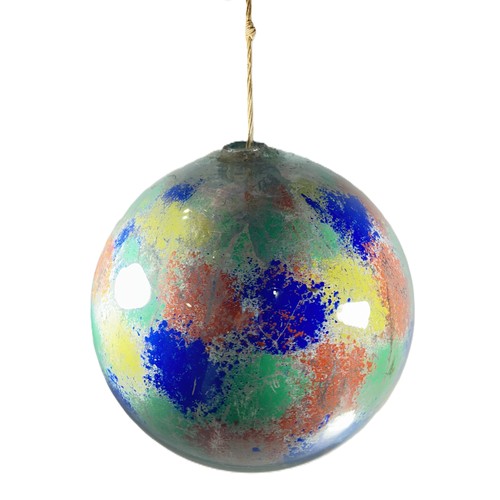 274 - A large colourful glass hanging decorative witches ball