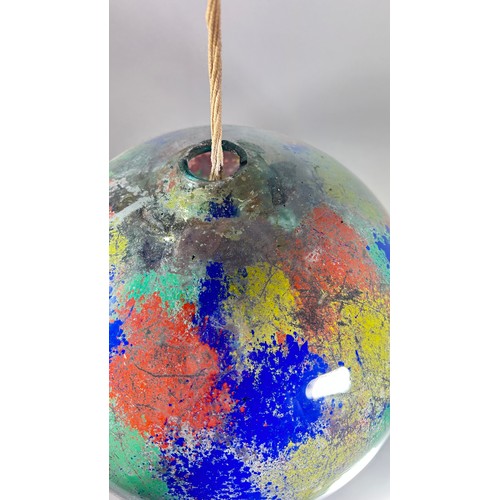 274 - A large colourful glass hanging decorative witches ball