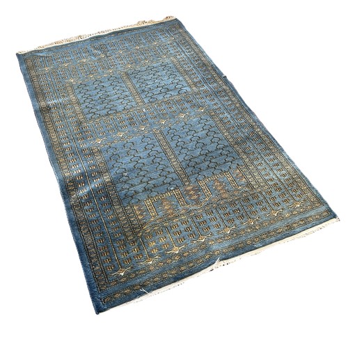 1746 - An Anatolian Church multi coloured mat, 140cm x 85cm, together with a blue and gold Hatchlu carpet, ... 