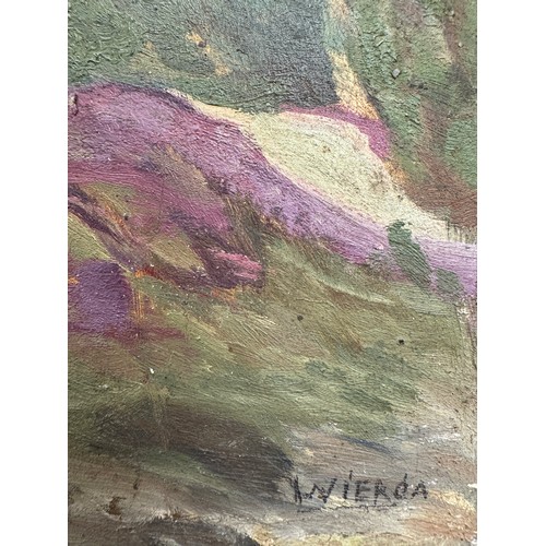 25 - Impressionist School, 19th century, plein air study, landscape with trees, oil on panel, 19 cm x 27 ... 