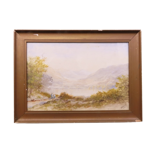 48 - W.H Palsey: Mountainous landscape, watercolour, signed and dated 1914 lower right, 52cm x 35cm