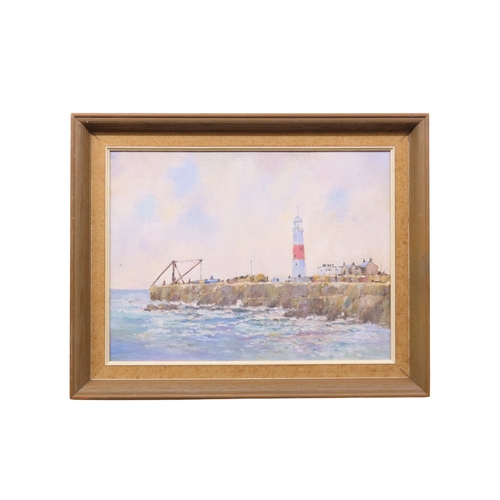 50 - Jack Aucutt: Breezy Day Portland Bill, oil on board, 39.5cm x 29.5cm