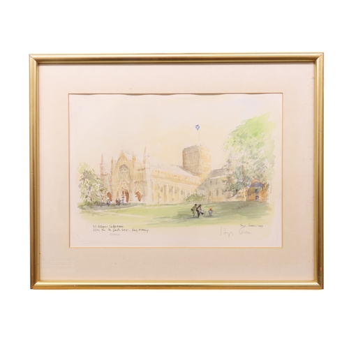 61 - Hugh Casson: St Albans Cathedral, View from the South West early morning, signed numbered limited ed... 