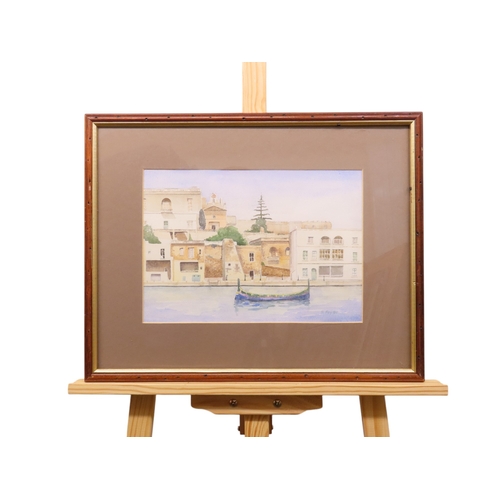 66 - R. Foy: Gondalas in Italy, watercolour, signed and dated lower right, 31cm x 22cm