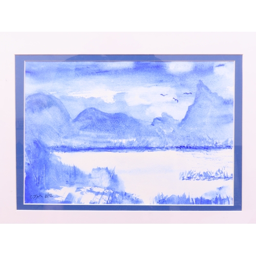 18 - Christine Manning: Blue Mountains, watercolour, signed and dated lower left, 26.5cm x 28cm