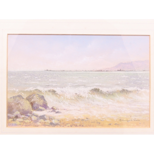 25 - Edward Vine: Sea View, Portland, Dorset, pastel study, signed lower right, 24cm x 15.5cm