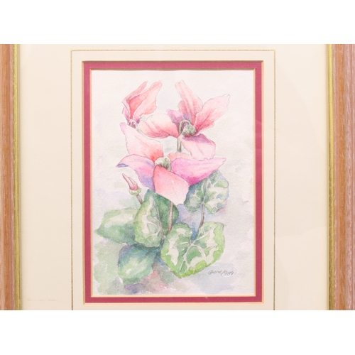 28 - Gerd (British, 20th century) Still life of flowers, watercolour, signed and dated lower right, 11cm ... 