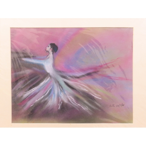 34 - British Contemporary, impressionist study of a female dancer, pastel, initialled and dated lower rig... 