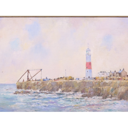 50 - Jack Aucutt: Breezy Day Portland Bill, oil on board, 39.5cm x 29.5cm