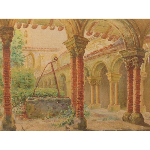 51 - J. Réme: Parisian courtyard, watercolour, signed and dated 1923 lower right, 48cm x 49cm