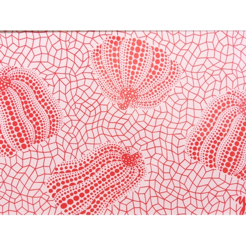  Yayoi Kusama (b.1929) Pumpkins (red/white) screenprinted fabric, signed in print lower right, 88cm x... 