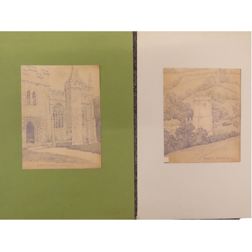 182 - A COLLECTION OF 19TH AND EARLY 20TH CENTURY ARCHITECTURAL DRAWINGS, including a study of an Abbey da... 