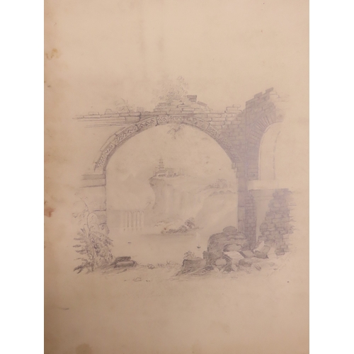 182 - A COLLECTION OF 19TH AND EARLY 20TH CENTURY ARCHITECTURAL DRAWINGS, including a study of an Abbey da... 