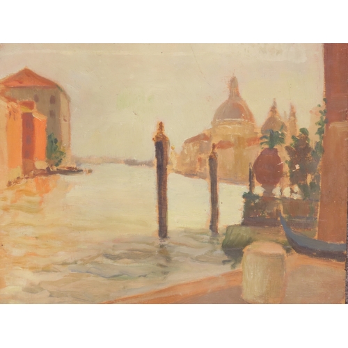 202 - IMPRESSIONIST SCHOOL PLEIN AIR STUDY OF VENICE, 19TH CENTURY, oil on panel. 31cm x 36cm