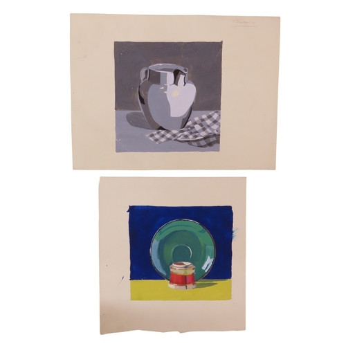 186 - TWO MID 20TH CENTURY STILL LIFE STUDIES, CIRCA 1950’s, gouache on paper. Larger study of a jug inclu... 