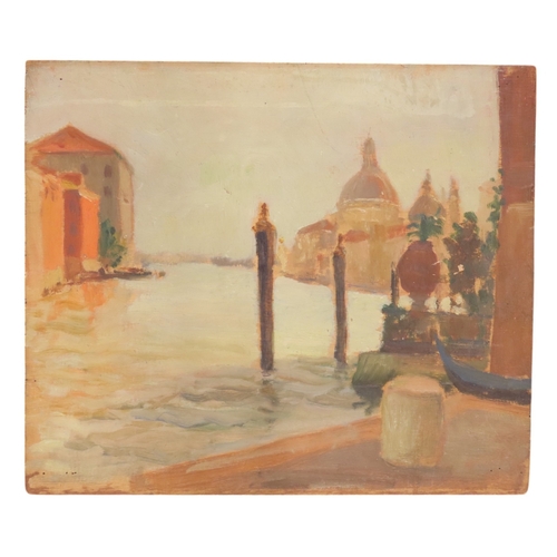 202 - IMPRESSIONIST SCHOOL PLEIN AIR STUDY OF VENICE, 19TH CENTURY, oil on panel. 31cm x 36cm