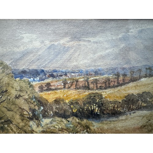 5 - British school, early 20th century watercolour, rolling valley landscape, 21cm x 12.5cm