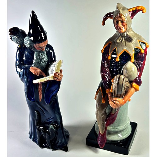 13 - Two Royal Doulton figures, Jester HN2016, and Wizard HN2877