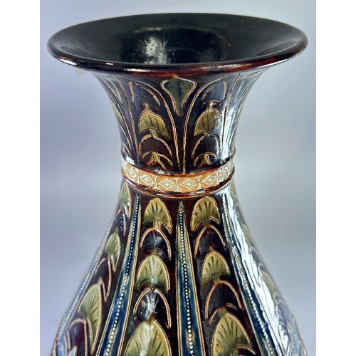 35A - Doulton Lambeth vase by Frank butler 1876, with repeating geometric decoration (af restoration to ne... 