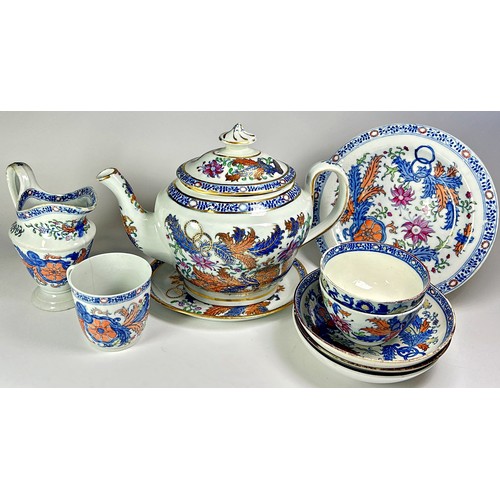 43 - An extensive collection of Newhall Tobacco Leaf pattern ceramics comprising teapot, milk jug, bowls,... 