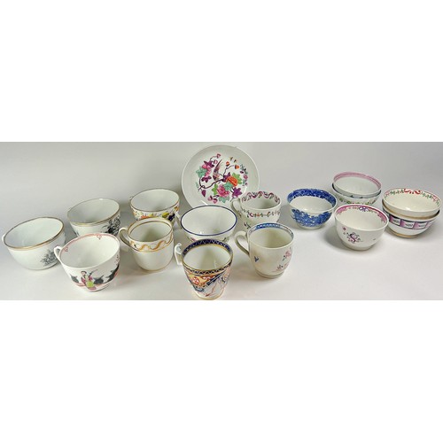 47 - A collection of Newhall porcelain tea bowls, coffee cups and teacups, etc
cf books lot 662