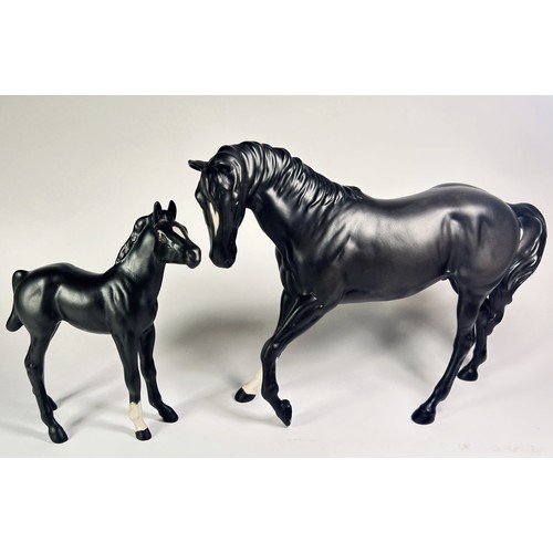 54 - A Sylvac model of a mare, further Beswick mat glazed mare and foal and one other (4)