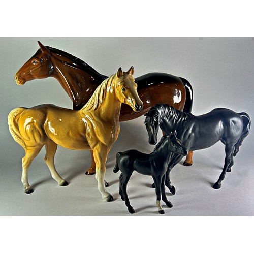 54 - A Sylvac model of a mare, further Beswick mat glazed mare and foal and one other (4)