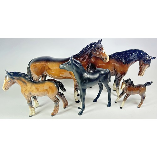 55 - A collection of Beswick horses and foals, in various sizes and poses (10)