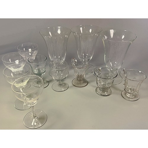 179 - A good selection of 19th and early 20th century glass ware including ale glasses, wine glasses, sher... 