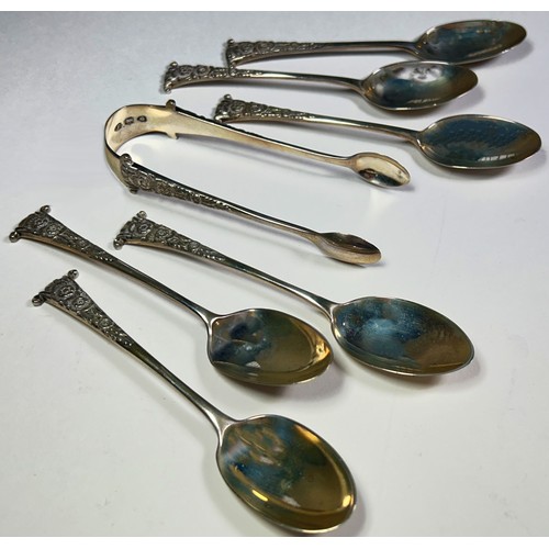 231 - Cased set of six small apostle coffee spoons, 1.2oz