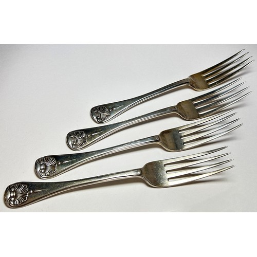 236 - A selection of Victorian silver Kings pattern flatware, including seven serving spoons, six dessert ... 