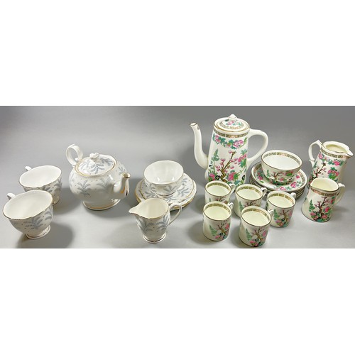 80 - A collection coffee cups, teacups, saucers, etc to include Indian Tree pattern and other designs