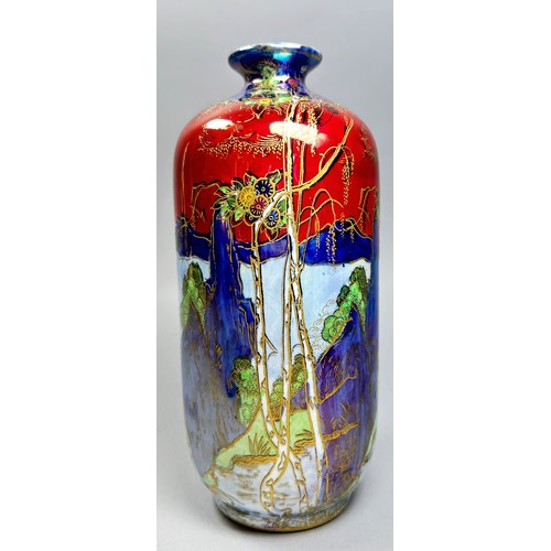 158 - Wilton ware - Meiping with Forest Princess detail, brightly decorated with trees and landscape 18 cm... 