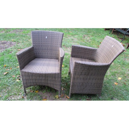 1021 - A Bellagio weathered contemporary six piece rattan garden terrace suite (af)