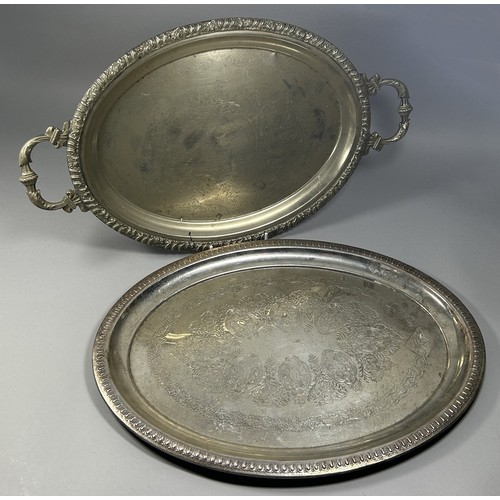 271 - Five late 19th or early silver plated oval plated trays.