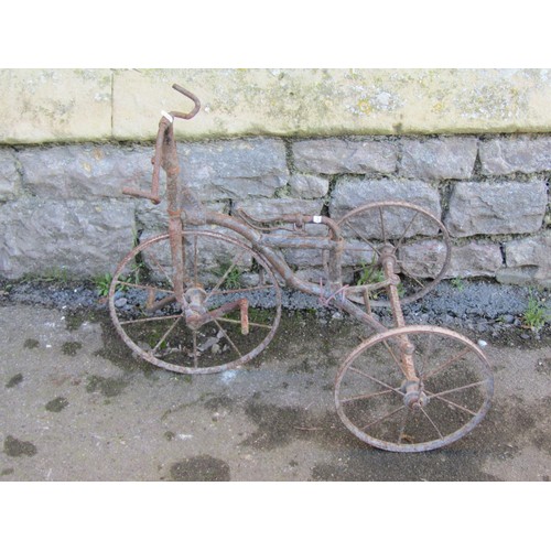 1047 - A vintage child's tricycle stamped Frankby (af) for recommissioning