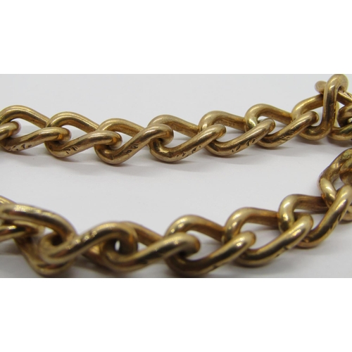 321 - 9ct curb link bracelet with padlock clasp, maker 'R&CLd', London 1973, 23g