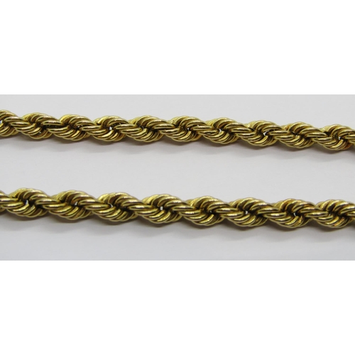 339 - Italian 9ct rope twist chain necklace, 45.5cm L approx, 7g