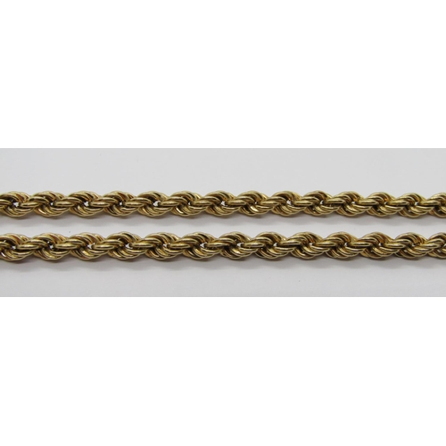 341 - 9ct rope twist chain necklace, 47cm L approx, 7g