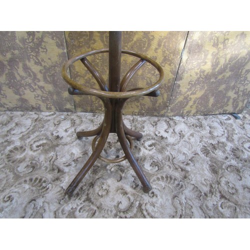 1129 - A vintage Bentwood floorstanding coat and hat  stand with beehive finial, 194 cm high