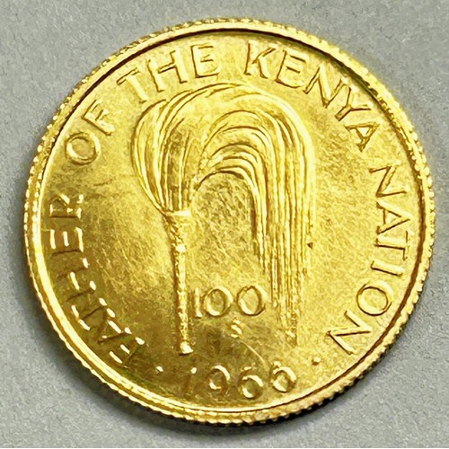 415 - 1966 Kenya 100 shilling gold coin, 75th Anniversary of the Birth of President Jomo Kenyatta, 8 gms