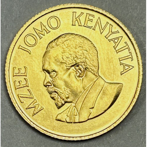 415 - 1966 Kenya 100 shilling gold coin, 75th Anniversary of the Birth of President Jomo Kenyatta, 8 gms