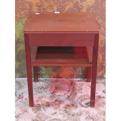 1162 - Illums Bolighus, Kobenhavn (Danish design) teak low two tier side table with drawer raised on square... 