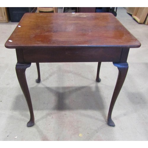 1206 - 19th century mahogany rectangular centre table, single frieze drawer, raised on cabriole supports, 7... 