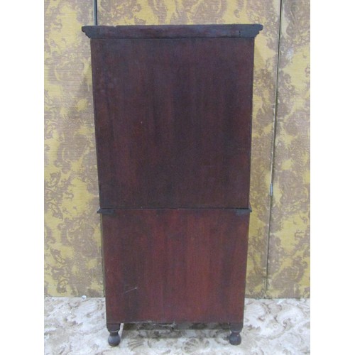 1262 - An Edwardian mahogany filing cabinet, freestanding and partially enclosed by a panelled door, reveal... 